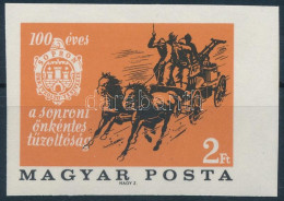 ** 1966 Évfordulók-események Soproni önkéntes Tűzoltóság Vágott ívszéli Bélyeg - Otros & Sin Clasificación