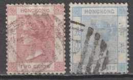 HONG KONG (CHINA) - 1880 - YVERT N°29/30 OBLITERES - FILIGRANE CC - COTE 2020 = 90 EUR - Gebraucht