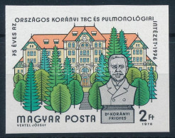 ** 1976 75 éves A Korányi TBC és Pulmonológiai Intézet Vágott Bélyeg - Otros & Sin Clasificación