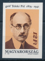 ** 1991 Gróf Teleki Pál Vágott Bélyeg - Sonstige & Ohne Zuordnung