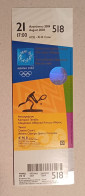 Athens 2004 Olympic Games - Tennis Unused Ticket, Code: 518 - Apparel, Souvenirs & Other