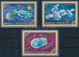 Mongólia ~1965 Gál Ferenc 3 Db Eredeti űrkutatás 7,5 X 5,5 Cm Bélyegterve - Andere & Zonder Classificatie