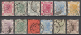 HONG KONG (CHINA) - 1882 - YVERT N°33/42+44/45 OBLITERES - FILIGRANE CA - COTE 2020 = 80 EUR - Used Stamps