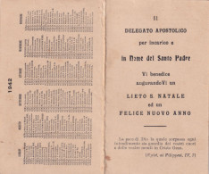 Calendarietto - Il Delegato Apostolico - Anno 1942 - Petit Format : 1941-60