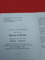 Doodsprentje Maria Hofman / Zele 123/1/1912 Dendermonde 6/11/1994 ( Baziel Gysens ) - Religion & Esotérisme