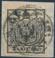 1850 2kr HP I Fekete, Finom Nyomat, Alul és Bal Oldalon Tépett, Nem Vágott "OFEN WASSERSTADT" Certificate: Ferchenbauer - Other & Unclassified