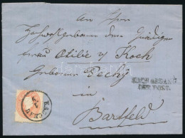 ~1861 5kr Levélen "KASCHAU" + "NACH ABGANG DER POST." - Bartfeld - Altri & Non Classificati