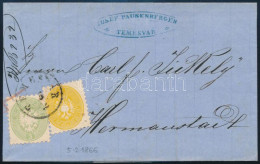 1866 2kr + 3kr Levélen / On Cover "TEMESVÁR" - Hermanstadt - Andere & Zonder Classificatie