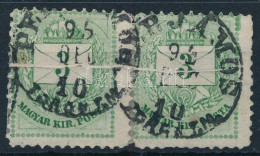 O 1881 2 X 3kr Végigfutó Papírránccal + Elfogazás (ex Lovász) (falccal Megerősítve) - Other & Unclassified