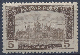 ** 1919 Magyar Posta 5K A Középrész 2 Mm-el Lefelé Tolódott - Otros & Sin Clasificación