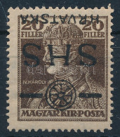 * SHS 1918 Károly 20f Fordított Felülnyomással / Mi 85 With Inverted Overprint. Signed: Bodor - Autres & Non Classés