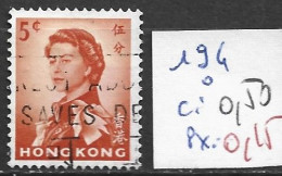 HONG KONG 194 Oblitéré Côte 0.50 € - Used Stamps