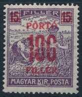 ** 1921 Kisegítő Portó 100f/15f A Felülnyomott értékszám Hiányos - Andere & Zonder Classificatie