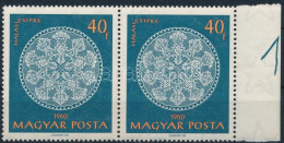 ** 1960 Halasi Csipke 40f ívszéli Pár, ívszéli Jelzéssel - Other & Unclassified