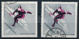 O 1968 Téli Olimpia (III.) - Grenoble 2Ft A Fekete Szín Eltolódásával + Támpéldány - Other & Unclassified