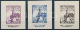 ** 1941 5 éves A Dunántúli Bélyeggyűjtők Egyesülete 3 Klf Színű Emlékív / Souvenir Sheets - Other & Unclassified