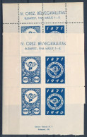 ** 1946/1aa+1ab IV. Országos Bélyegkiállítás Kék Fogazott és Vágott Emlékív (9.000) - Autres & Non Classés