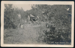 1915 Osztrák-magyar 15 Cm-es Tarack A Keleti Fronton. Eredeti Fotó, 14,5x9 Cm / 1915 Austro-Hungarian 15 Cm Howitzer On  - Altri & Non Classificati