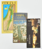 Izrael, Haifa és Jeruzsálem Térképe, 3 Db / Israel, Haifa And Jerusalem Maps, 3 Pcs - Autres & Non Classés