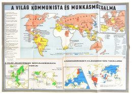 1968 A Világ Kommunista és Munkásmozgalma, Nagyméretű Politikai Térkép, Bp., Kossuth (Offset-ny.), Apró Lapszéli Sérülés - Andere & Zonder Classificatie