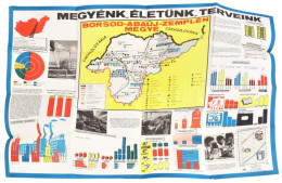 1971 Megyénk, életünk, Terveink - Borsod-Abaúj-Zemplén Megye. Nagyméretű Térkép, Gazdasági és Társadalmi Adatokkal, Stat - Altri & Non Classificati