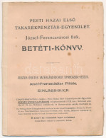 1946. "Pesti Hazai Első Takarékpénztár-Egyesület József-Ferenczvárosi Fiók" Betéti Könyve, Bélyegzésekkel Megkímélt álla - Unclassified