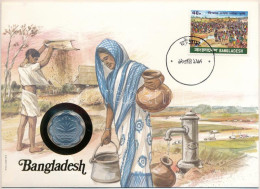 Banglades 1978. 10P "FAO" Bélyeges érmés Borítékon, Ismertetővel T:UNC  Bangladesh 1978. 10 Paisa Al-Br "FAO" Coin In En - Sin Clasificación