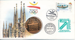 Magyarország 1992. Papp László (1947-) "Barcelonai Olimpia - Magyar Csapat / Vívás" Kétoldalas Bronz Emlékérem érmés Bor - Unclassified