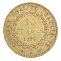 Franciaország 1897A 20Fr Au (6,48g/0.900) T:XF,VF / France 1897A 20 Francs Au (6,48g/0.900) C:XF,VF Krause KM#825 - Zonder Classificatie