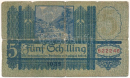 Ausztria 1927. 5Sch T:VG Kis Szakadás, Hajtás Mentén Anyaghiány Austria 1927. 5 Schilling C:VG Small Tear, Material Erro - Non Classificati