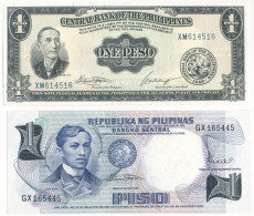 Fülöp-szigetek 1951-1970. 1P + 1969. 1P Német Nyelvű Leírással T:UNC  Philippines 1951-1970. 1 Peso + 1969. 1 Piso With  - Zonder Classificatie