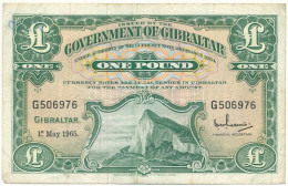 Gibraltár 1965. 1P T:F Gibraltar 1965. 1 Pound C:F Krause P#18.a - Unclassified