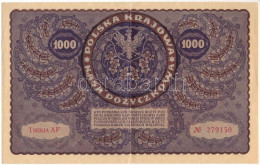 Lengyelország 1919. 1000M "AF 279150" T:VF Poland 1919. 1000 Marek "AF 279150" C:VF Krause P#29b - Ohne Zuordnung