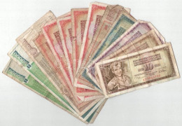 13db-os Vegyes, Gyenge Tartású Jugoszláv Bankjegy Tétel T:F-G Közte Ragasztott 13pcs Of Mixed Yugoslavian Banknote Lot I - Unclassified