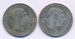 Ausztria 1893. 1K Ag "Ferenc József" (2x) T:F Patina  Austria 1893. 1 Corona Ag "Franz Joseph" (2x) C:F Patina Krause KM - Ohne Zuordnung