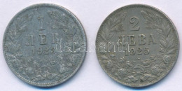 Bulgária 1923. 1L Al + 1925. 2L Cu-Ni T:XF,VF Bulgaria 1923. 1 Lev Al + 1925. 2 Leva Cu-Ni C:XF,VF - Unclassified