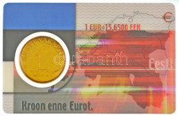 Észtország 2001. 1K Cu-Al-Zn Műanyag Kártyán T:AU Estonia 2001. 1 Kroon Cu-Al-Zn On Plastic Card C:AU - Non Classificati