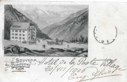 SOUVENIR DU SIMPLOS-KULM ► Alter Lichtdruck Vom Hotel Bellevue Anno 1906 - Simplon