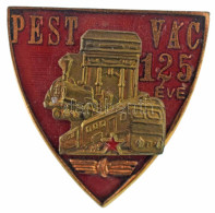 1971. "Pest Vác 125 éve" Műgyantás Bronz Jelvény (23x23mm) T:AU - Unclassified