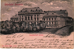 T4 1900 Arad, Igazságügyi Palota. Ifj. Klein Mór Kiadása / Palace Of Justice (vágott / Cut) - Non Classés