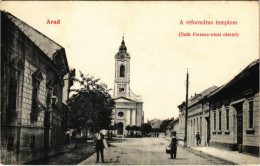 T2/T3 1907 Arad, Református Templom, Deák Ferenc Utcai Részlet. Kerpel Izsó Kiadása / Calvinist Church, Street View (fl) - Sin Clasificación