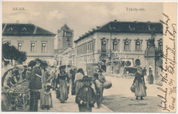 T2/T3 1904 Arad, Thököly Tér, Piac, Makói Liszt üzlet / Square, Market, Shops (EK) - Non Classificati