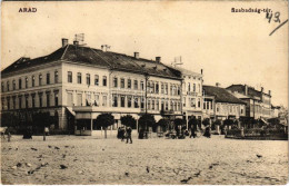 T3 1913 Arad, Szabadság Tér, Aradi Kereskedők Köre, Szappan és Gyertyagyár, üzletek / Square, Shops (EB) - Ohne Zuordnung