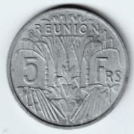 FRANCE / LA REUNION  / 5 FRANCS / 1955 / ALU / 3.64 G - Reunión