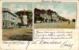 T2/T3 1918 Barcarozsnyó, Rozsnyó, Rosenau, Rasnov; Utca. Hiemesch Kiadása / Street View + "K.u.K. Skikurs Kommando Der 1 - Non Classificati