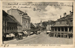 T2/T3 1905 Brassó, Kronstadt, Brasov; Fő Tér, Klastrom Utca, Thomas Scheeser és Galtz üzlete / Main Square, Street, Shop - Ohne Zuordnung