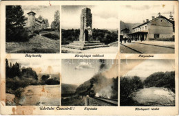 * T3 1942 Csucsa, Ciucea; Ady Kastély, Királyhágói Emlékmű, Pályaudvar, Vasútállomás, Táj Részlet, Gőzmozdony, Vonat, Kö - Non Classificati