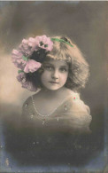 PHOTOGRAPHIE - Jeune Fille - Fleurs - Carte Postale Ancienne - Photographs