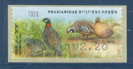 ISRAËL, **, Yv D91, Mi ATM 103, Le Francolin Noir ( Francolinus Francolinus), Faisans, Oiseaux, Gibier, - Franking Labels