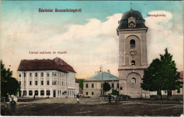 T2/T3 1912 Breznóbánya, Brezno Nad Hronom; Városi Szálloda és Vigadó, Harangtorony. Özv. Fried Mórné Kiadása / Hotel, Be - Zonder Classificatie